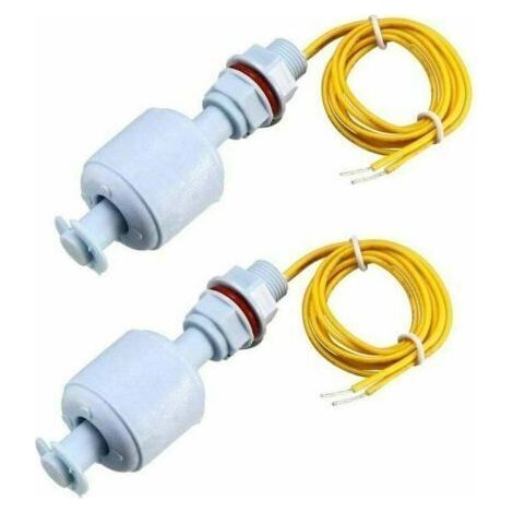 Alovez - Juego de 2 interruptores de flotador para sensores de nivel de agua – Cable de 40 cm de longitud – Rosca de 10 mm – Para depósitos de bombas (1/5)