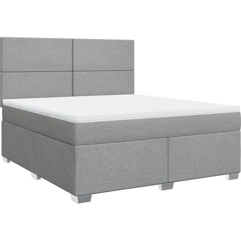 Maison Exclusive - Giroletto a Molle con Materasso Grigio Chiaro180x200 cm Tessuto