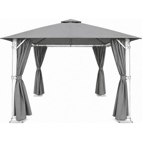 Bundle Highfield 2.5x2.5m Canopy and Curtains Set - Mocha