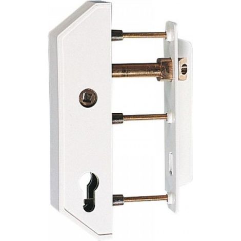 Serrure de portail blanc - pose verticale - cylindre européen - cadre 30 mm - TIRARD (1/2)