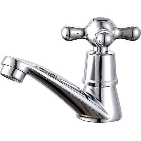 Robinet d'eau froide simple, robinet chromé pour lavabo, salle de bain, toilettes, évier, cuisine (1/5)