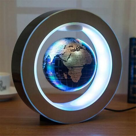 Globe Magnetique Flottant - Diamètre 10,5 cm - Éclairage LED Bleu - Alimentation UE - Acrylique (1/5)