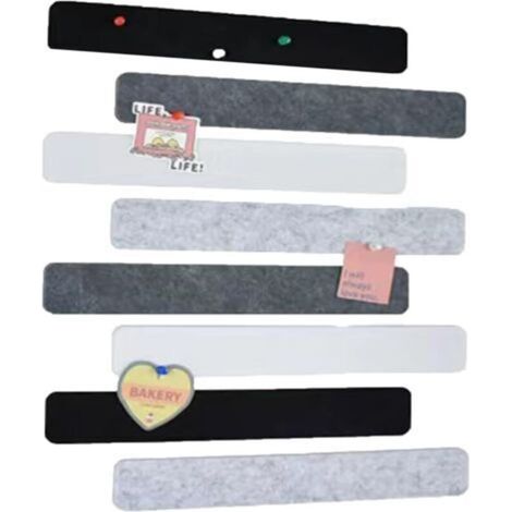 8 pièces petit feutre tableau D'affichage auto-adhésif, petit mur Memoboards, Bande de barre de tableau D'affichage, feutre de tableau D'affichage avec 30 pcs Pushpins pour photo accrocher, horaires (1/5)