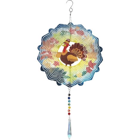 Girouette suspendue en forme de poulet 3D, décoration extérieure pour jardin, terrasse, pelouse, cadeau (1/5)