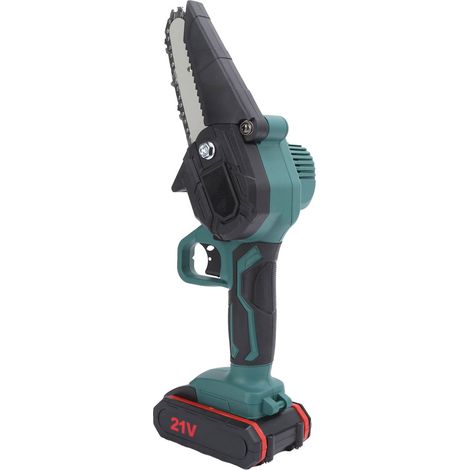 Mini tronçonneuse électrique 550 W 21 V pour le jardinage, 2 batteries au lithium, 1 charge complète, lame de 10 cm (4 pouces), prise secteur 100-240 V. (1/5)