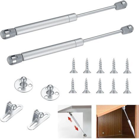 Gas springs for furniture – Set of 2 – 120N force – Heavy-duty corrosion-resistant steel – For lifting kitchen cabinet doors (1/5)