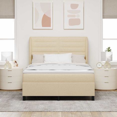 Teenpull – Boxspringbett mit Matratze Creme 140 x 200 cm Stoff (1/5)