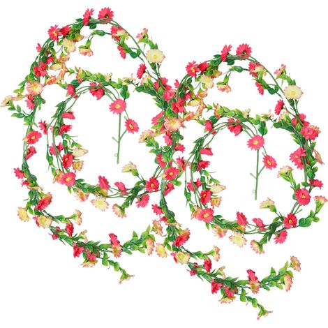 Lot de 2 guirlandes de fleurs artificielles roses - 2,1 m - Guirlande de fleurs artificielles - Pour mariage, jardin, chambre, fête - Décoration murale (1/5)
