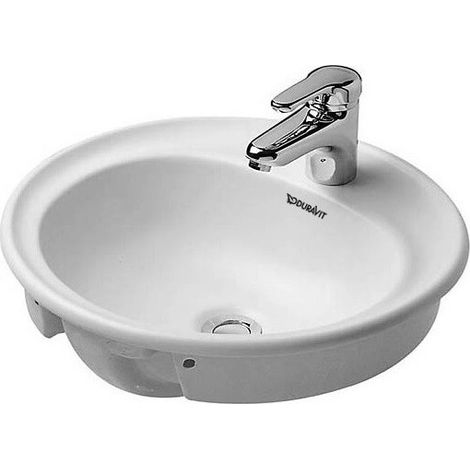 Lavabo à encastrer DURAVIT MANUAavec trop plein plage de robinettrie d: 480mm 1 trou de robinetterie blanc