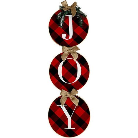 Guirlande En Forme De Lettre - Guirlande JOY En Tissu À Carreaux Buffalo - Pour Porte D'Entrée Mur Ou Cheminée - 3 Pièces (1/5)