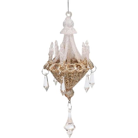 Christmas Tree Chandelier Ornament, Christmas Crystal Chandelier Shape Ornaments, Elegant with Light-Refracting Design, Winter Holiday Keepsake for Sparkling Holiday Decor (1/5)