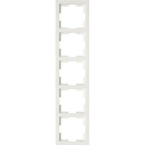 5-fach Rahmen / Schalterblende Modul in weiß, eckig, senkrecht (1/3)