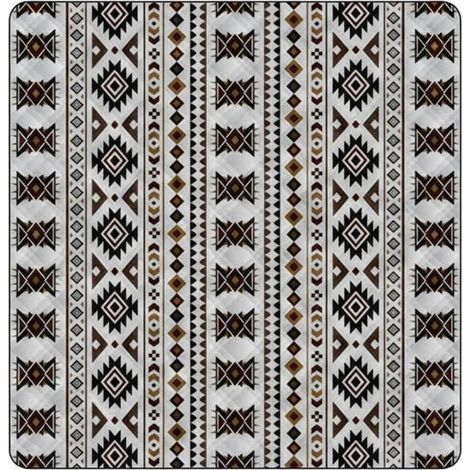 Washable Tent Mat, Groundsheet, Tent Tarp, Picnic Cover with Moisture Barrier and Aluminum Layer, Foldable and Portable, Ethnic Khaki, 195 x 260 cm (1/5)