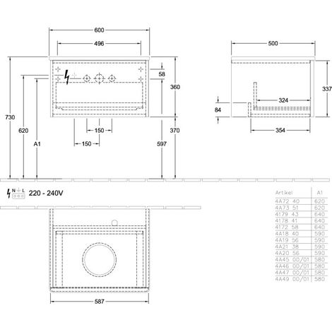 Villeroy & Boch K29150MT WTUS Antao K295 600x360x500mm