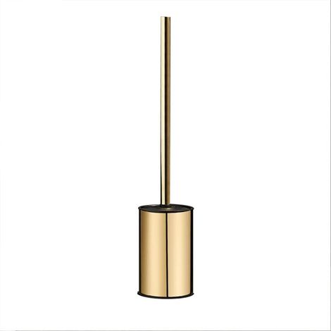 Gold Wall Mounted Toilet Brush Holder 304 Stainless Steel Round for Bathroom (Gold) (1/5)