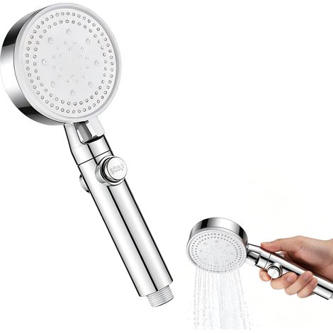 Pommeau de douche Haute Pression à économie D'eau 5 types - Installation Facile, Matériau de Qualité, Effet d'Économie d'Eau Exceptionnel - Accessoire de Douche Pratique(Argenté) (1/5)