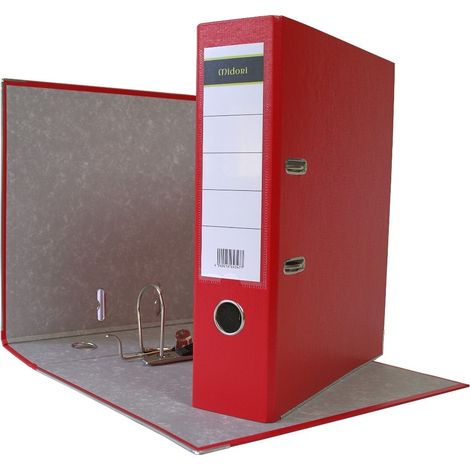 1 x Ordner A4 8 cm PP Kunststoff Rot Aktenordner Briefordner Breit 80 mm