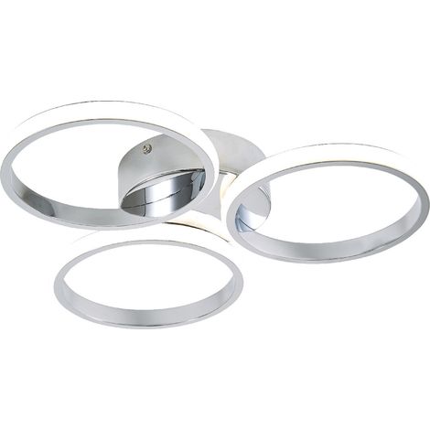 Forum Spa Chios Polished Chrome 400mm 3 Ring LED Flush Ceiling Light - SPA-36129-CHR (1/3)