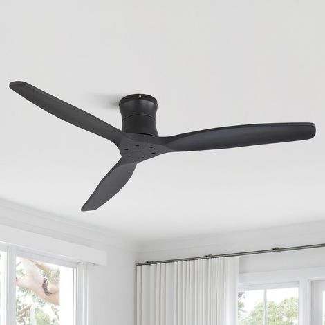 Sofucor – Novedad: Ventilador de techo moderno de madera de 132 cm con mando a distancia (sin luz) – Negro (1/5)