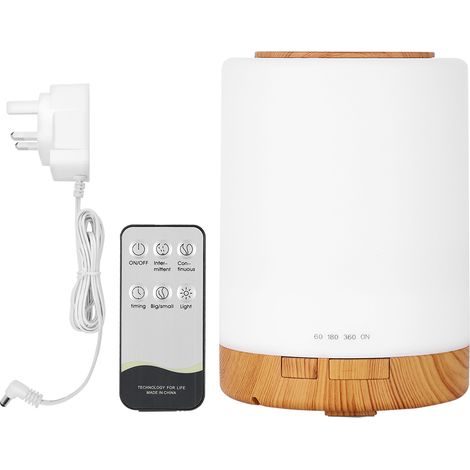 Diffuseur d'huiles essentielles ultrasonique 300ml, humidificateur d'air avec télécommande, prise UK 110240V (1/5)