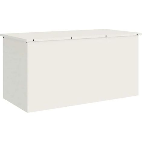 Coffre de rangement extérieur blanc, 100 x 50,5 x 50 cm, acier. (1/5)