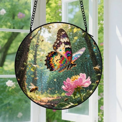 Capteur de soleil en vitrail - décoration spirituelle 9cm (1/4)
