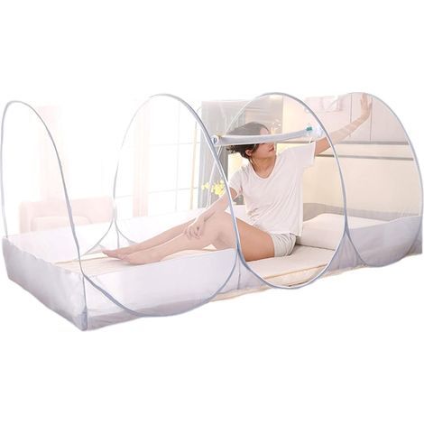 Instant folding mosquito net, one person, with zipper, portable and easy to install. (1/5)
