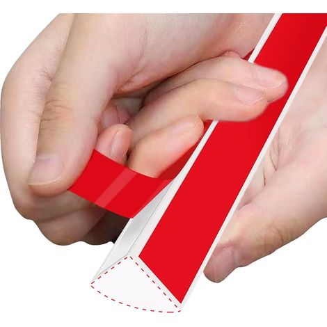 Bande de calfeutrage flexible quart de rond, moulage en caoutchouc blanc double face auto-adhésif pour sol, escalier, coin, baignoire (3m) (1/5)