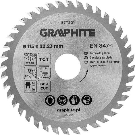 Lama per sega graphite 57T201 metallo 115 mm 40 denti