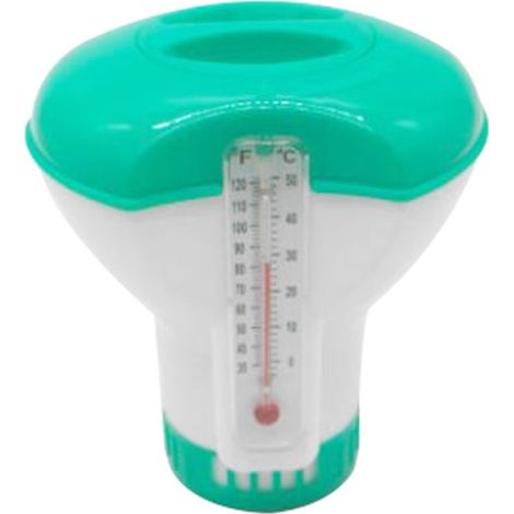 Schwimmender Chlorspender mit Thermometer (0-50℃ / 30-120℉) für Schwimmbäder im Innen- und Außenbereich, Whirlpools, Spas und Aquarien (1/5)