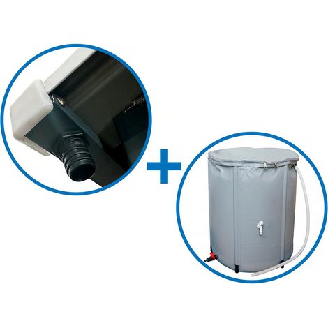 Dachrinne 7 bis 13 m2 + Wasserauffangbehälter für Gerätehaus