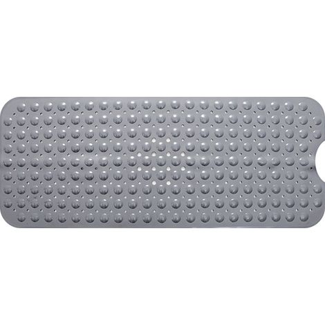Tapis de Baignoire Extra Long avec Ventouses Solides Tapis de Bain Antidérapant Matériel de PVC Tapis de Douche pour Salle de Bain Lavable en Machine Anti Moisissure Antifongique 40X100CM(gris)