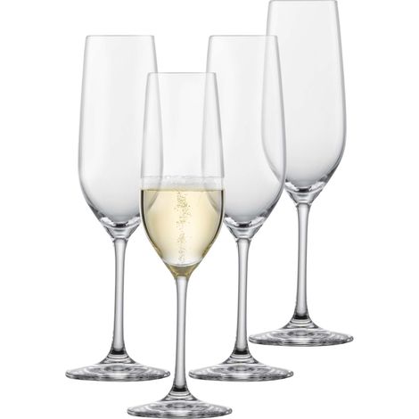Flûte à champagne Forté (set de 4), flûtes à champagne intemporelles avec point de mousse, verres en cristal résistant au lave-vaisselle, fabriqué en Allemagne (art. n° 123616) (1/5)