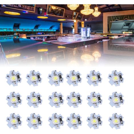 25 pièces de puces LED 5V 200LM 1W haute puissance pour éclairage DIY blanc froid 10000K (1/5)