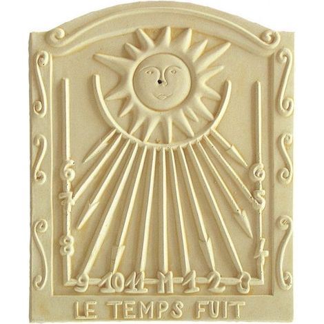Cadran solaire motif Le Temps Fuit pierre naturelle 33cmx40cm (1/2)