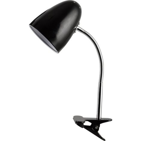 Lampada da scrivania Gaeta E27 nera con morsetto