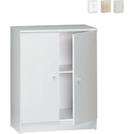 Armario bajo multiusos con dos puertas Blanco 62x34x h80 cm (1/4)
