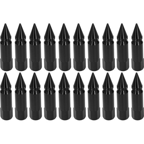 Universal-Radmuttern M12x1,5 x 20 Stück, 90-mm-Rennfelgen aus schwarzer Aluminiumlegierung, mit Schraubenschlüssel (1/5)