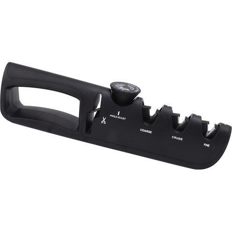Sharp 4-in-1 verstellbarer schwarzer Messerschärfer, ideal für Küchen und Restaurants. (1/5)