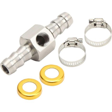 Adaptateur de raccord en T pour conduite de carburant, en acier inoxydable 304, avec collier de serrage pour conduites de boîte de vitesses, de liquide de refroidissement et de carburateur, 3/8 po (1/4)
