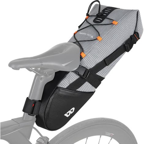 Wasserdichte 10-Liter-Fahrradsatteltasche, Gepäckträgertasche für Rennräder und Mountainbikes