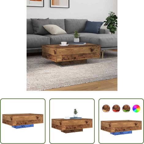Holz Couchtisch - Couchtisch Altholz 85 x 55 x 31 cm Holzwerkstoff (1/5)