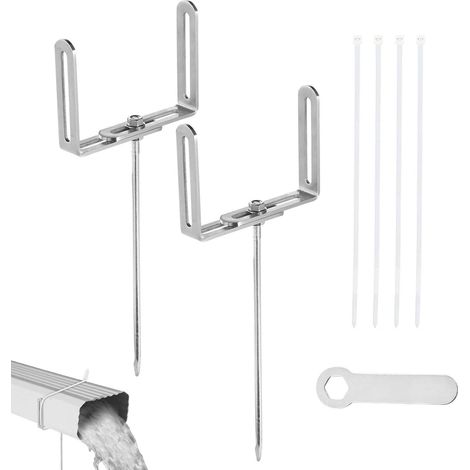 Support d'Eau Pluviale Ajustable Intensif Résistant Aux Intempéries Fixation Articulée Gouttière pour Cour Pelouse Usine Entrepôt Patio Porche (1/5)