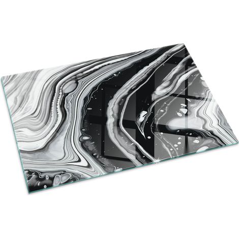 Piastra per Camino di Vetro Temperato Protezione per Caminetto dal Calore Resistente a Scintille e Graffi Onde e linee astratte 100x70 cm (1/5)