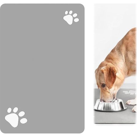 1 Tapis Gamelle Terre De Diatomée, 20x30 Cm Antidérapant, Absorbant Pour Chat Et Chien