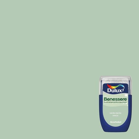 Dulux Benessere Pittura Colorata all'Acqua per Interni Superlavabile Anti Muffa Anti Batteri con Ioni D'Argento, 30 millilitri, Verde Menta, 30 ML (1/2)