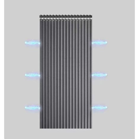 Filiyano-Rideau de douche magnétique - 200 x 200 cm - pliable - tissu épais aspect lin - imperméable - pour salle de bain, chambre ou séparation de (1/5)