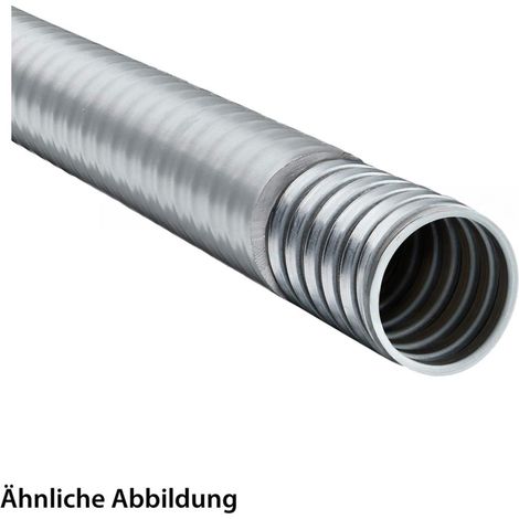 FLEXA LIQUID TIGHT-EF Metallschutzschlauch mit Fadendichtung und PVC-Mantel AD 21,0mm, ID 16,0mm eingehaktes Profil, Mindestbiegeradius bewegt 425,0mm - 1 Meter