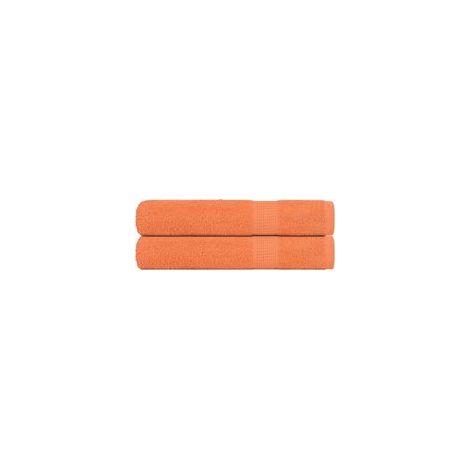 Toallas de sauna FROGN, juego de 2, naranja, 80 x 200 cm, 360 g/m² - Crezuo (1/4)