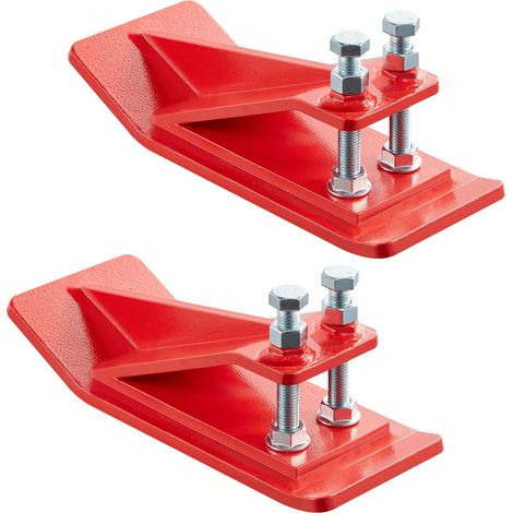 Lot de 2 protège-bords antidérapants rouges pour godet de tracteur, en acier, pour neige, feuilles, gravier et sable (1/5)